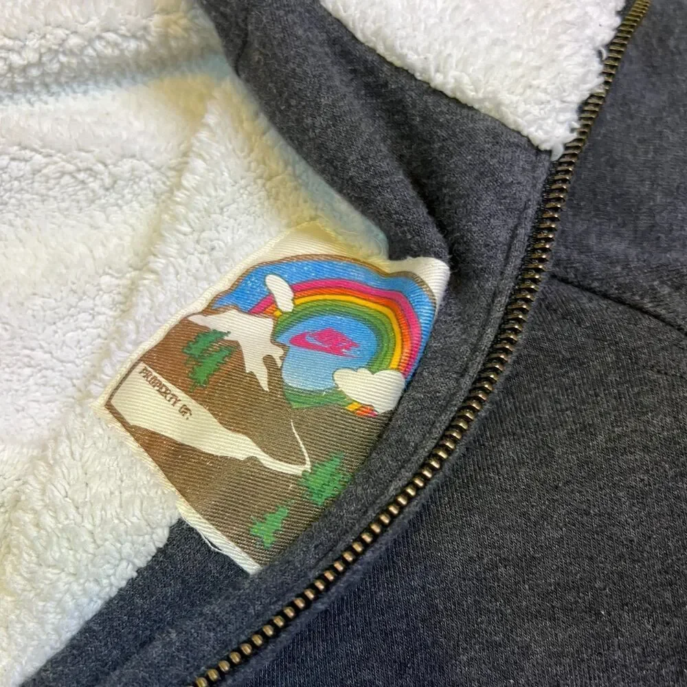 Nike Activewear Full Zip Jacket Youth Size XL 16-18 Gray Sherpa Lined Hooded